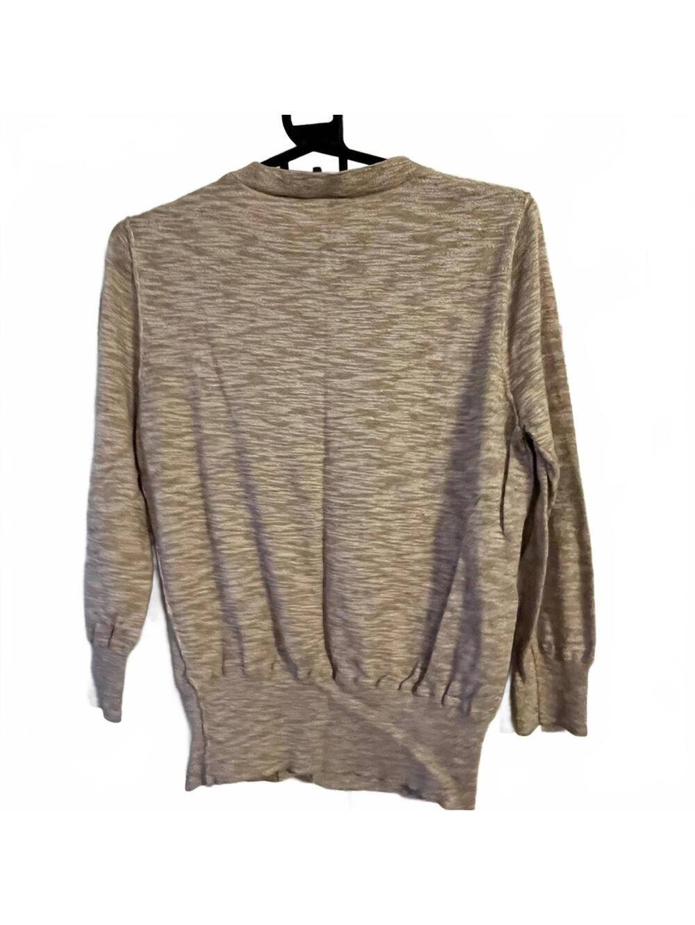 LOFT Heathered Tan Cardigan Sweater – Lightweight Neutral Layering Essential - Picture 2 of 5